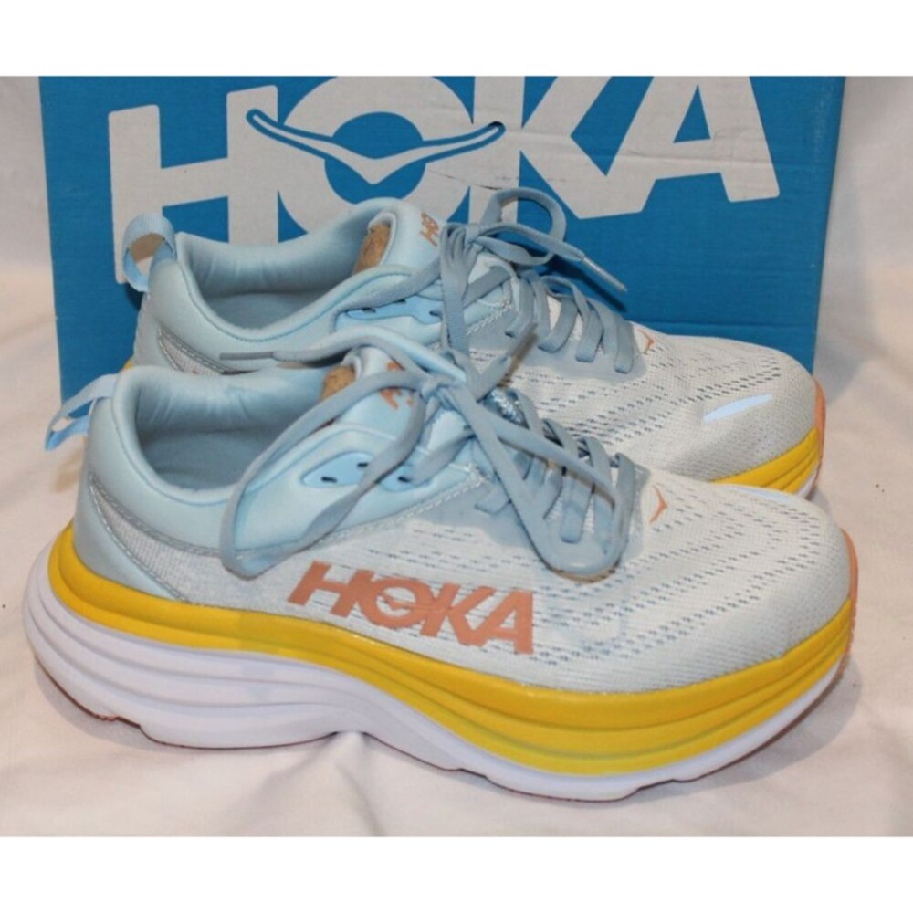 NIB Hoka One Women's Bondi 8 Running Athletic Sneakers SSCA NIB 5 BLUE - Picture 2 of 9